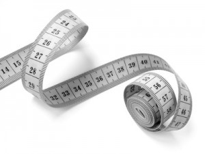 measuring tape fragment on white